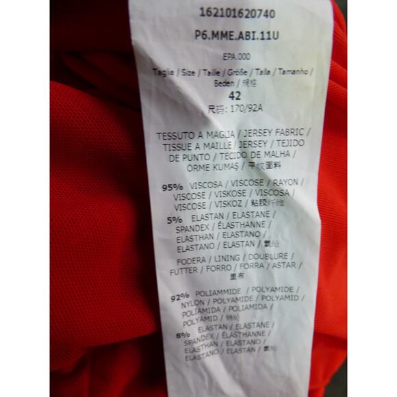 $695 MaxMara Siren Red Ruched Vneck Jersey Lusso Sheath Dress 42 US 8 NEW - Picture 16 of 16